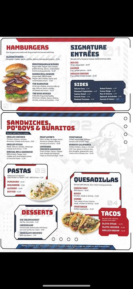 Restaurant Raging bull Sports Bar Menu image 2