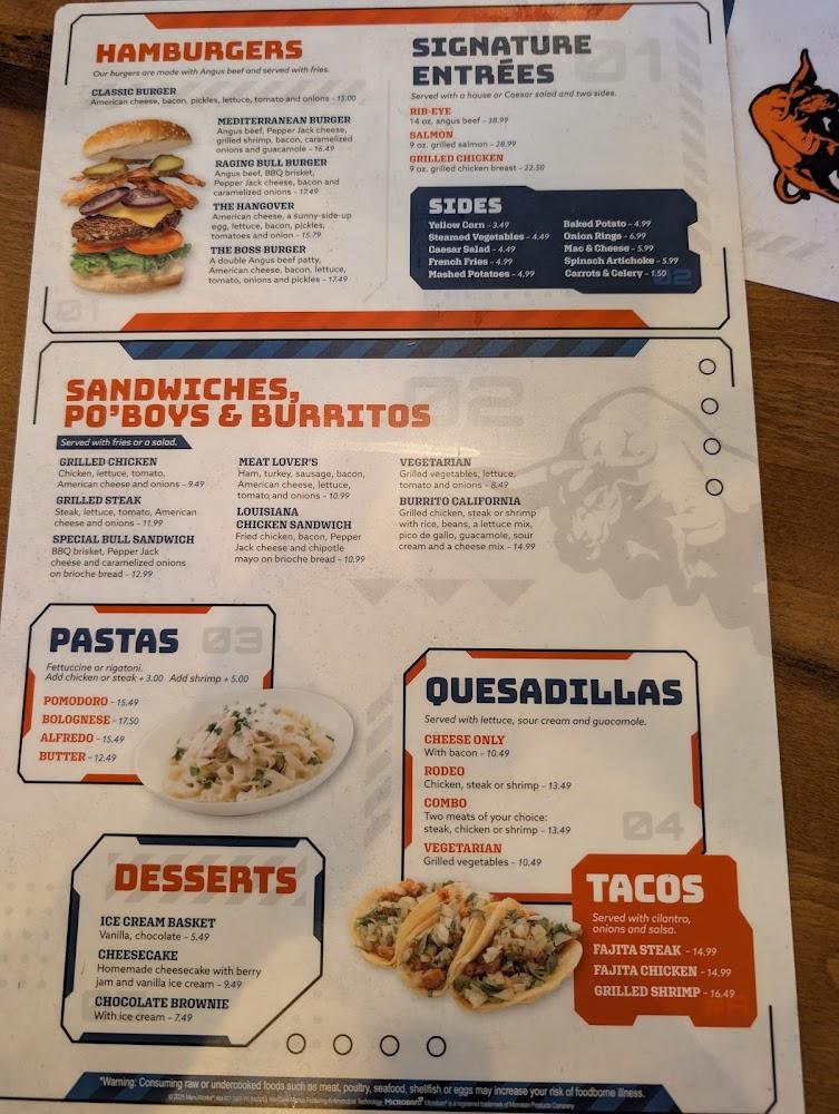 Restaurant Raging bull Sports Bar Menu image 3